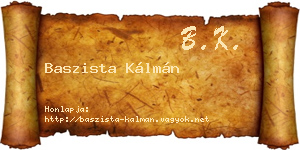 Baszista Kálmán névjegykártya